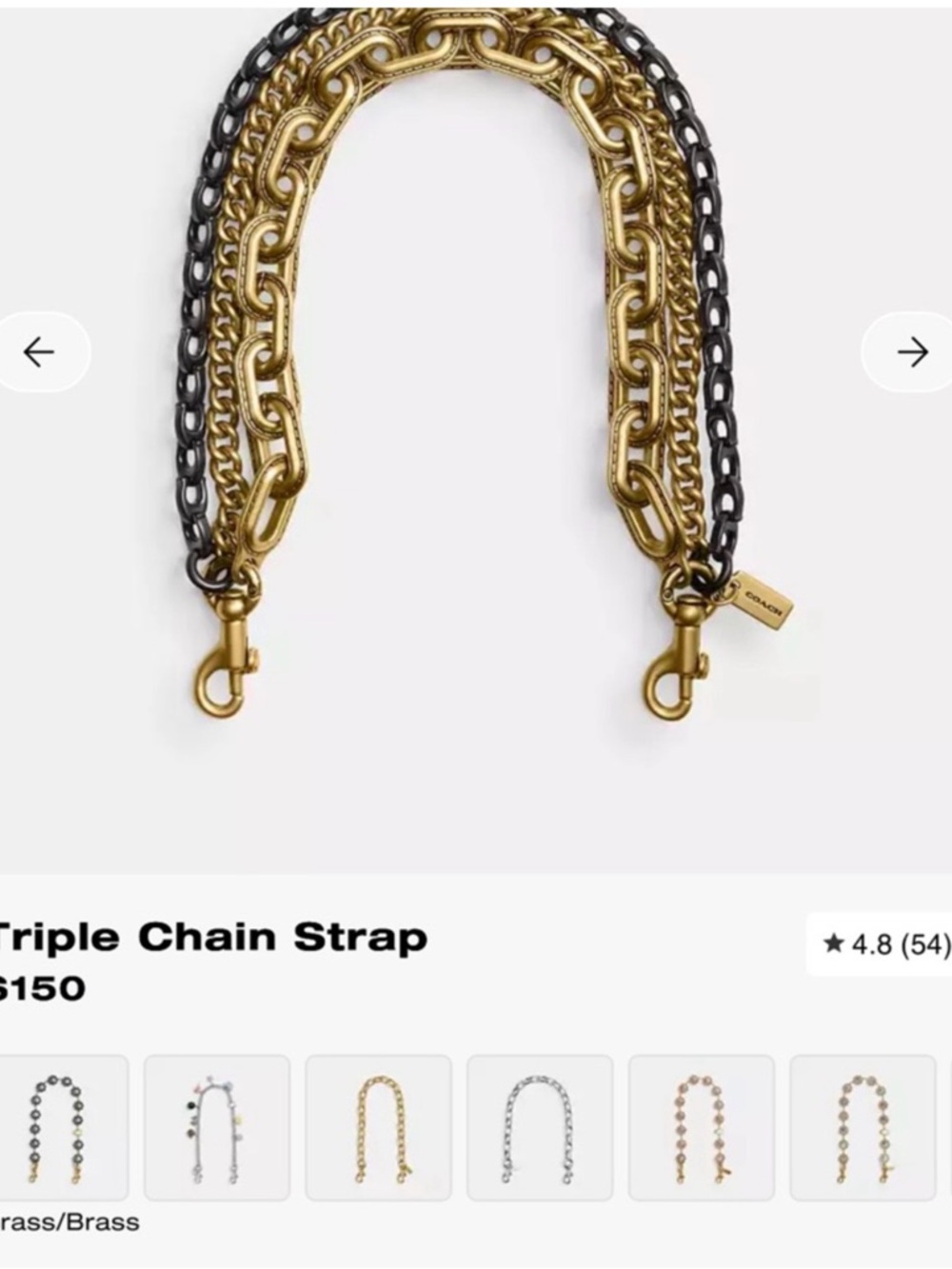 Coach Triple Chain Strap - Picture 4 of 5